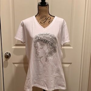 White bling graphic T-shirt